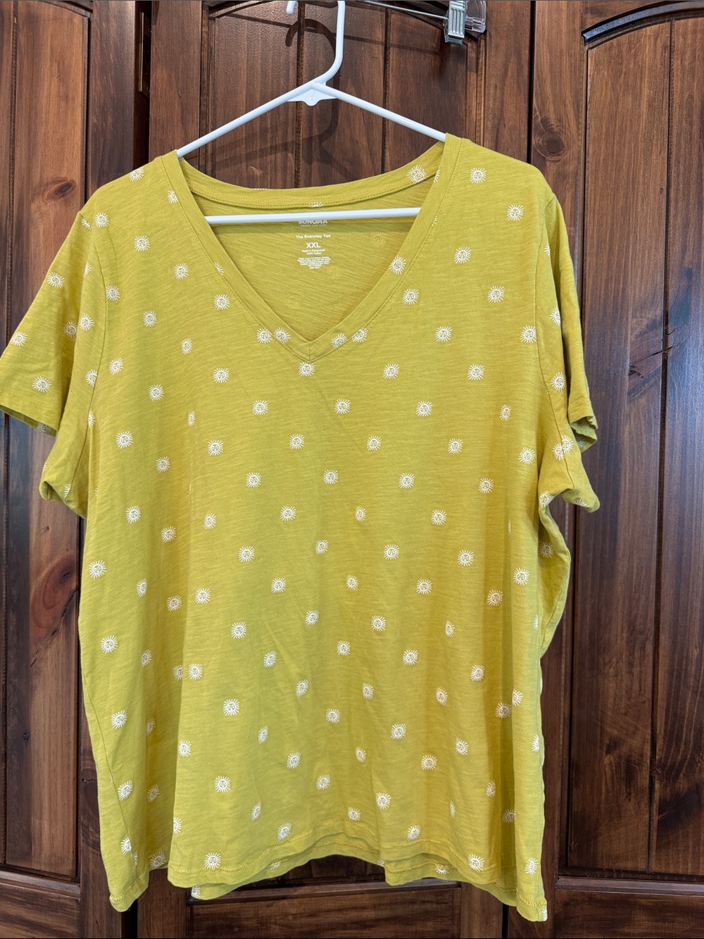 Sonoma Mustard Yellow V‑Neck Short Sleeve Tee